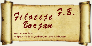Filotije Borjan vizit kartica